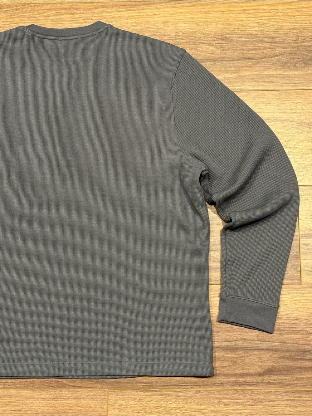 Lululemon Cotton-Blend Waffle Knit Long-Sleeve Shirt in Gray Size XXL - Picture 8 of 10